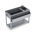 Bar Station με γούρνα και rinser 100x60x86